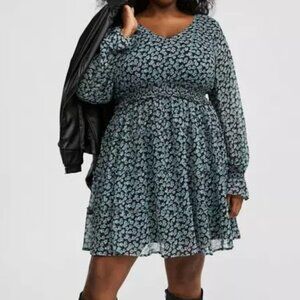 NWT Torrid Mini Lurex Chiffon Tiered Dress sz 1